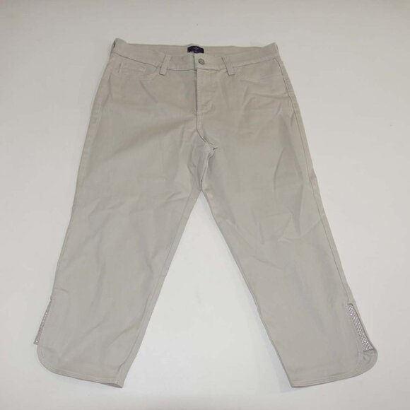 Not Your Daughter's Womens Cropped Jeans Size 12 Beige High Rise 21" Inseam NYDJ - Picture 1 of 8